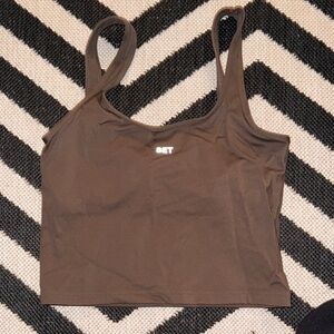 NWOT SET Active SPORTBODY Double Scoop Tank Top in Brownstone Size L Large